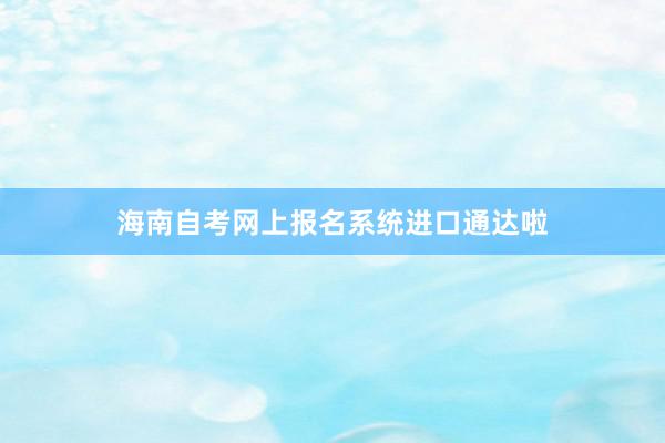 海南自考网上报名系统进口通达啦