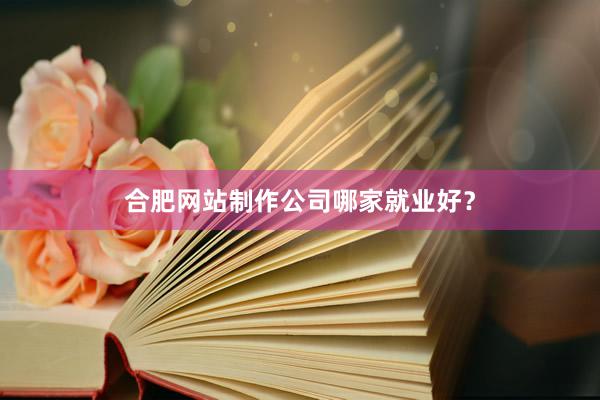 合肥网站制作公司哪家就业好？